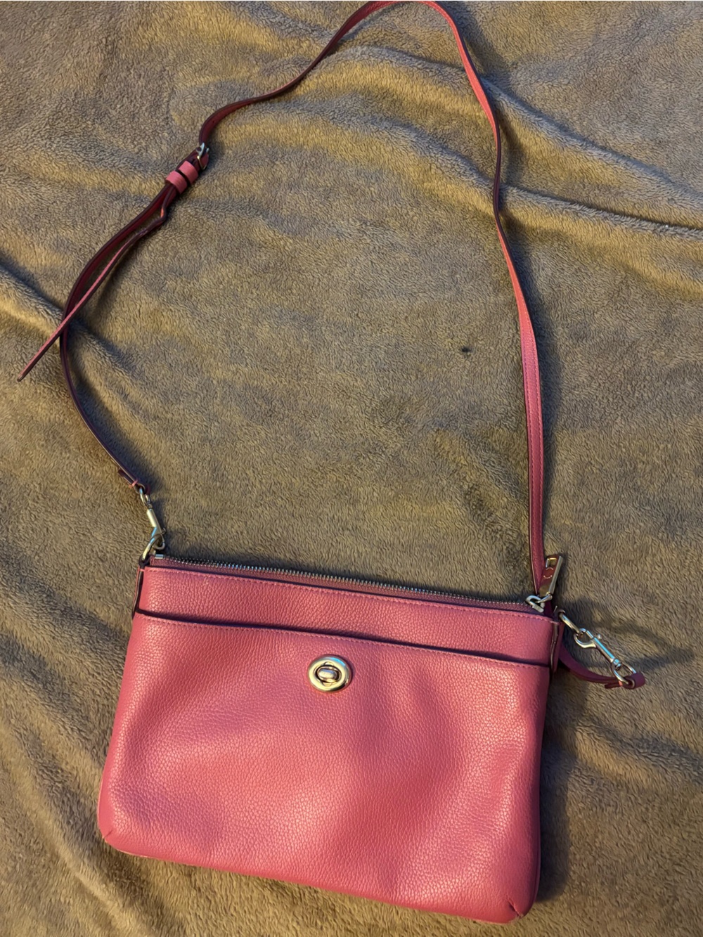 Coach Polly Rouge Pebbled Leather Crossbody Bag